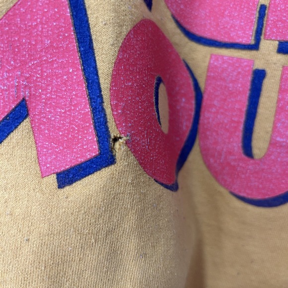 Disney Mickey Mouse Mustard Yellow Pullover Sweatshirt XL Extra Large‎ Crewneck - Picture 4 of 7